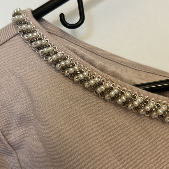 Ann Taylor Beaded Neck Line Top - Picture 2 of 5